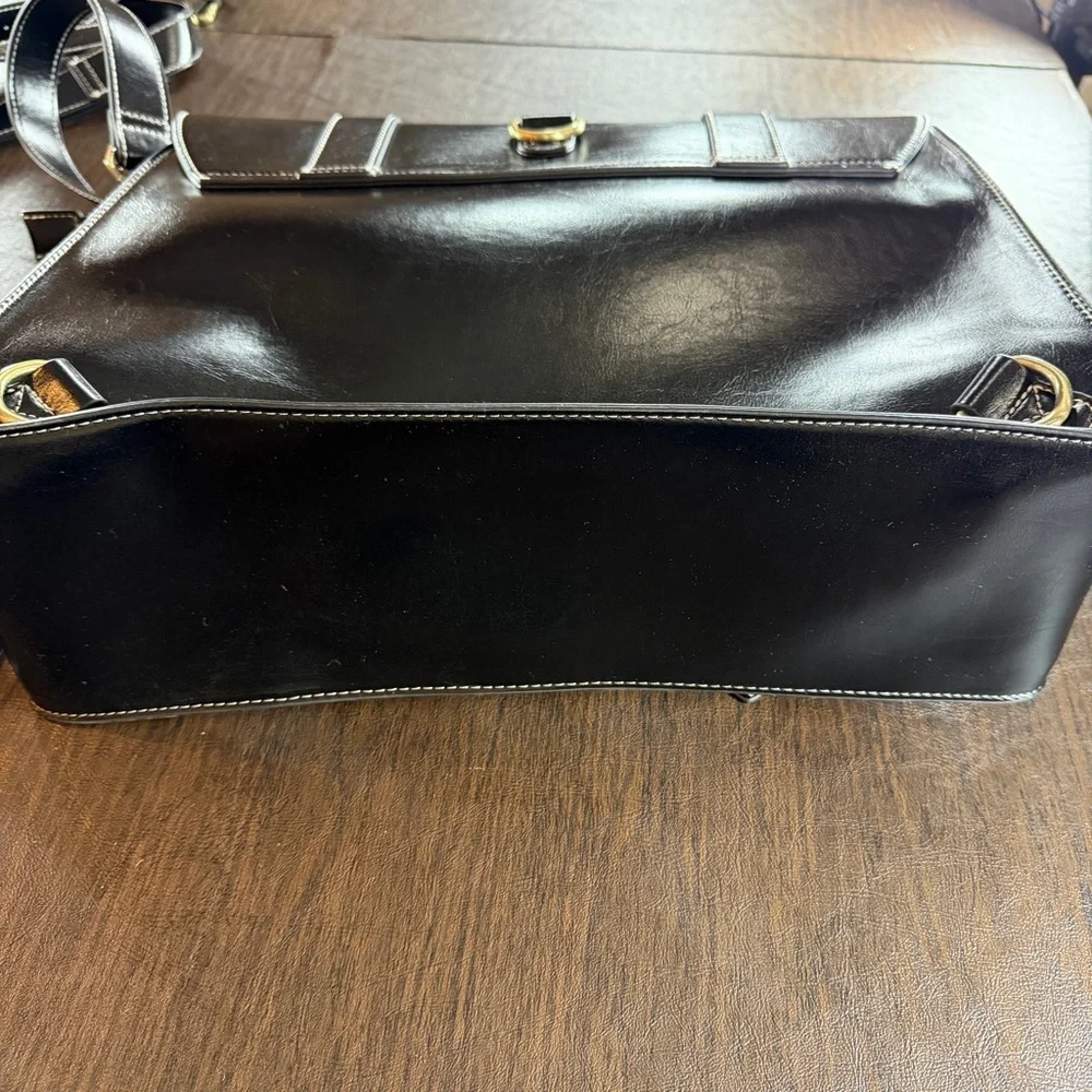 Ecosusi Women's Faux Leather Classic Big Briefcase Black